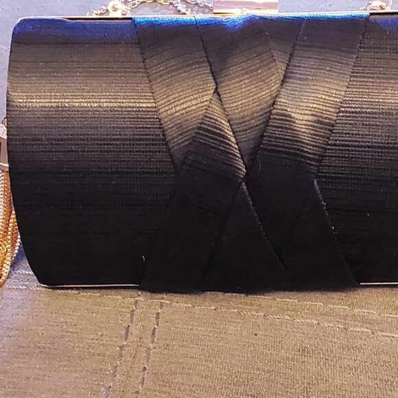 Natasha Black Clutch with Gold Tassel - Picture 1 of 5